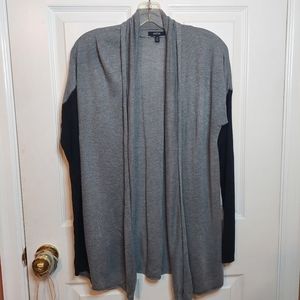 Apt 9 Open Front Cardigan Sweater Grey Black Lightweight Relaxed Fit Size XS
